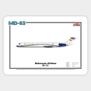 McDonnell Douglas MD-83 - Bukovyna Airlines (Art Print) Sticker